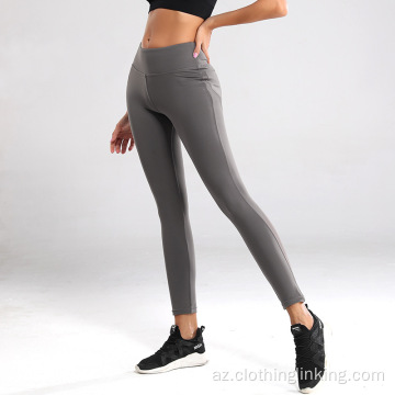 Sport Gym Leggings Qadın Uzun Qollu